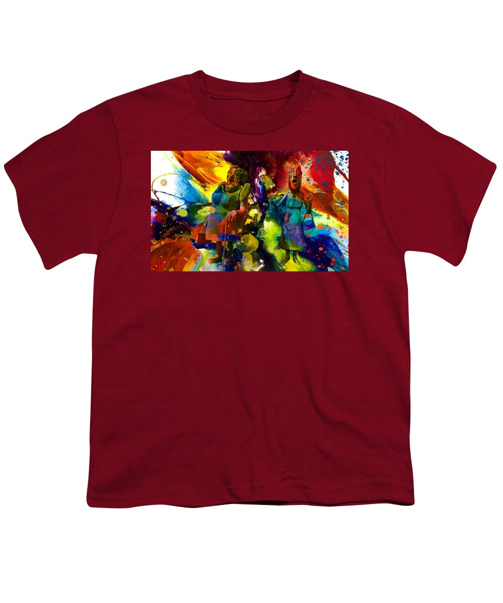 Colorful Abstract Art Youth T-Shirt featuring the mixed media Argumental by Rob Hemphill