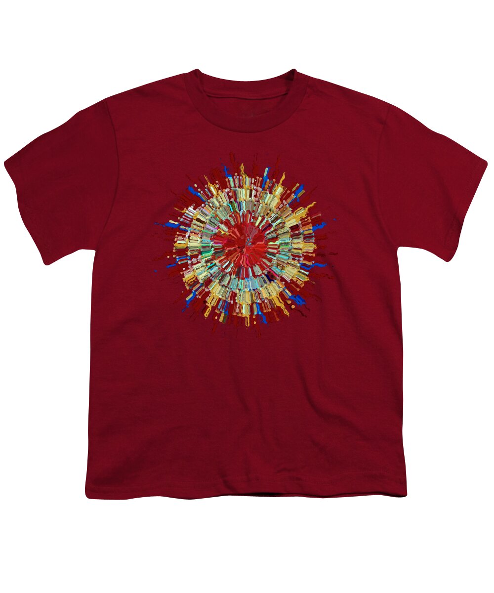 Radial Youth T-Shirt featuring the digital art Painted Feather Duster by David Manlove
