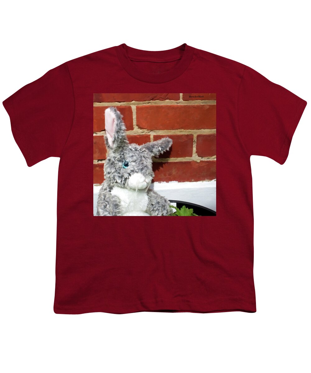 Bunny Youth T-Shirt featuring the photograph Bunny in a Pot by Roberta Byram