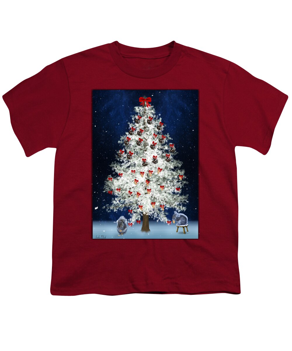 Christmas Card Youth T-Shirt featuring the digital art Christmas for All by Sandra Clark