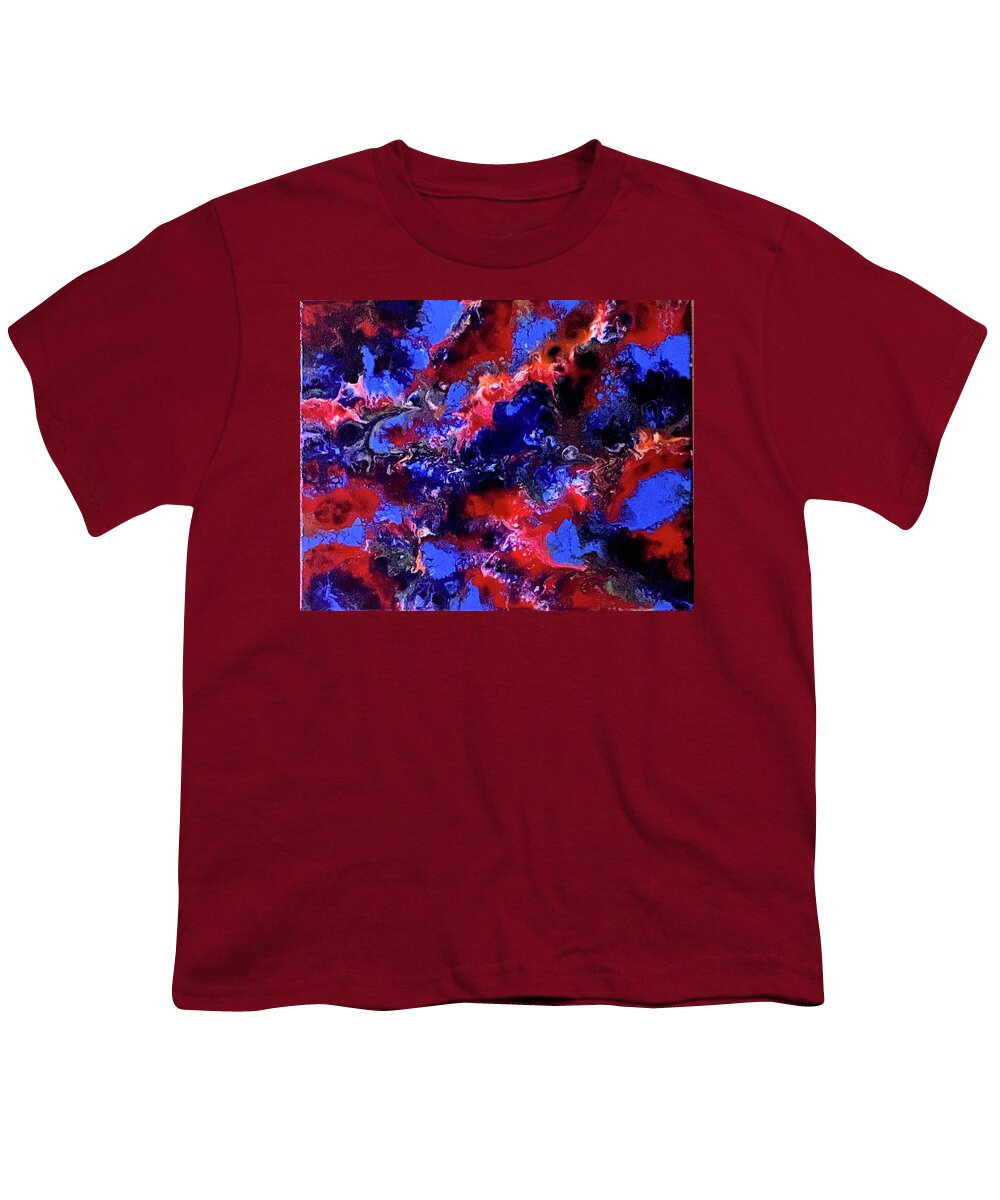 Abstract Youth T-Shirt featuring the painting Coral Reef by Pour Your heART Out Artworks