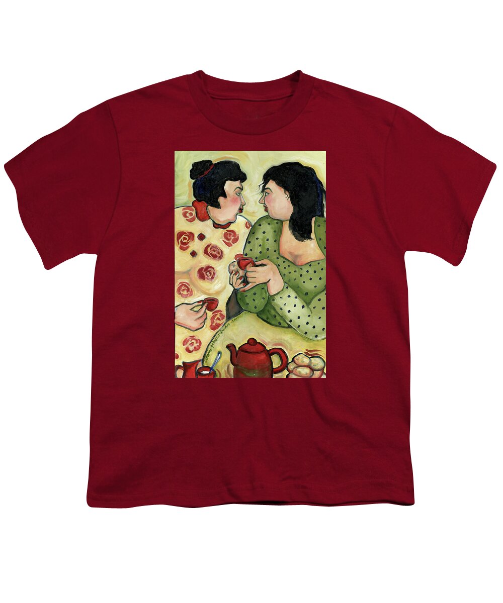 Portraits Youth T-Shirt featuring the painting Mama D'Acardo's Sisters by Catharine Gallagher