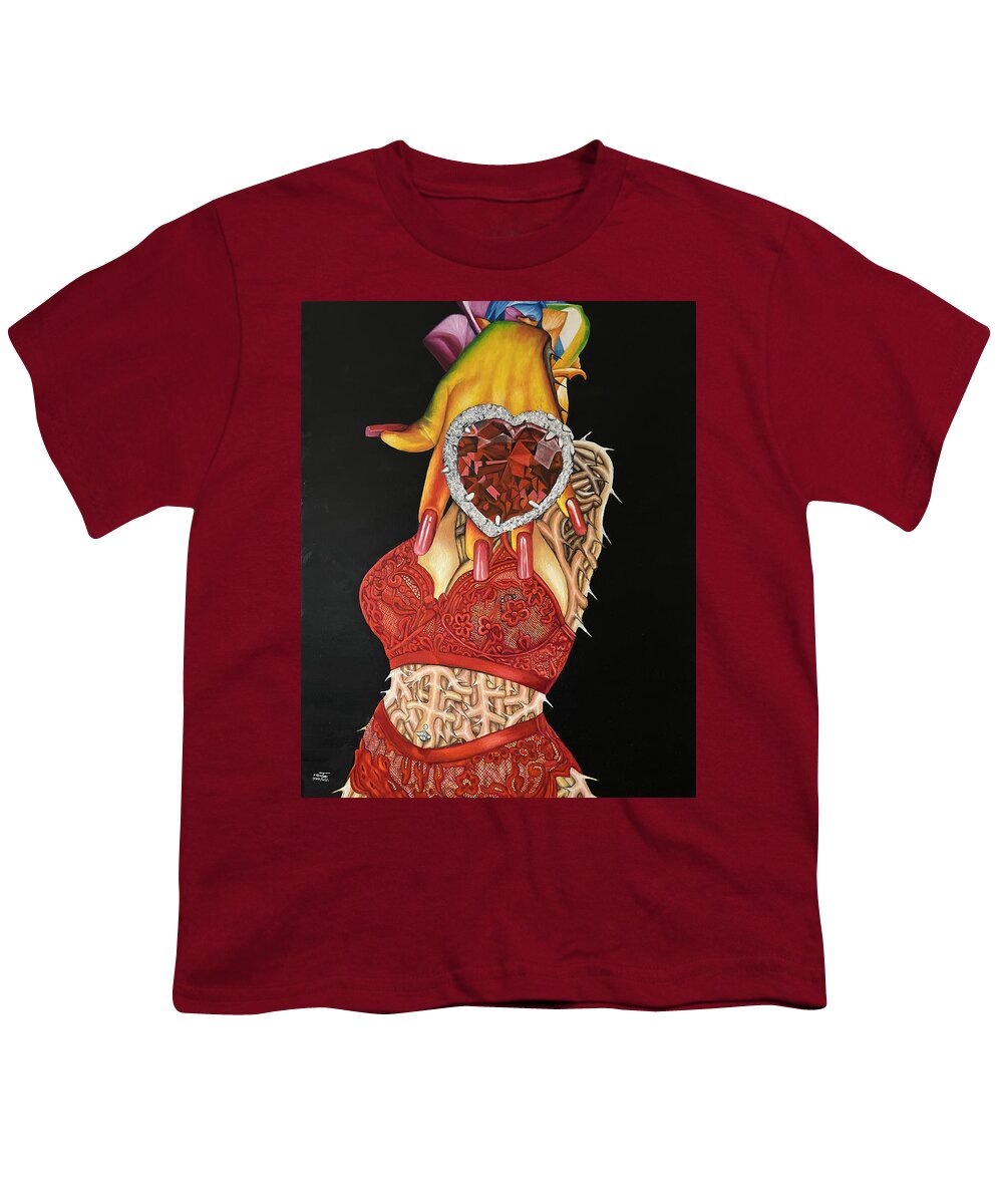 Casanova Youth T-Shirt featuring the painting Put A Ring On It by O Yemi Tubi