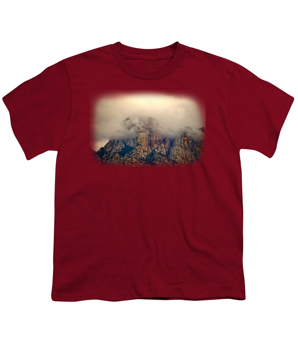 Fog Youth T-Shirt featuring the photograph Table Mountain In Clouds 24987 by Mark Myhaver