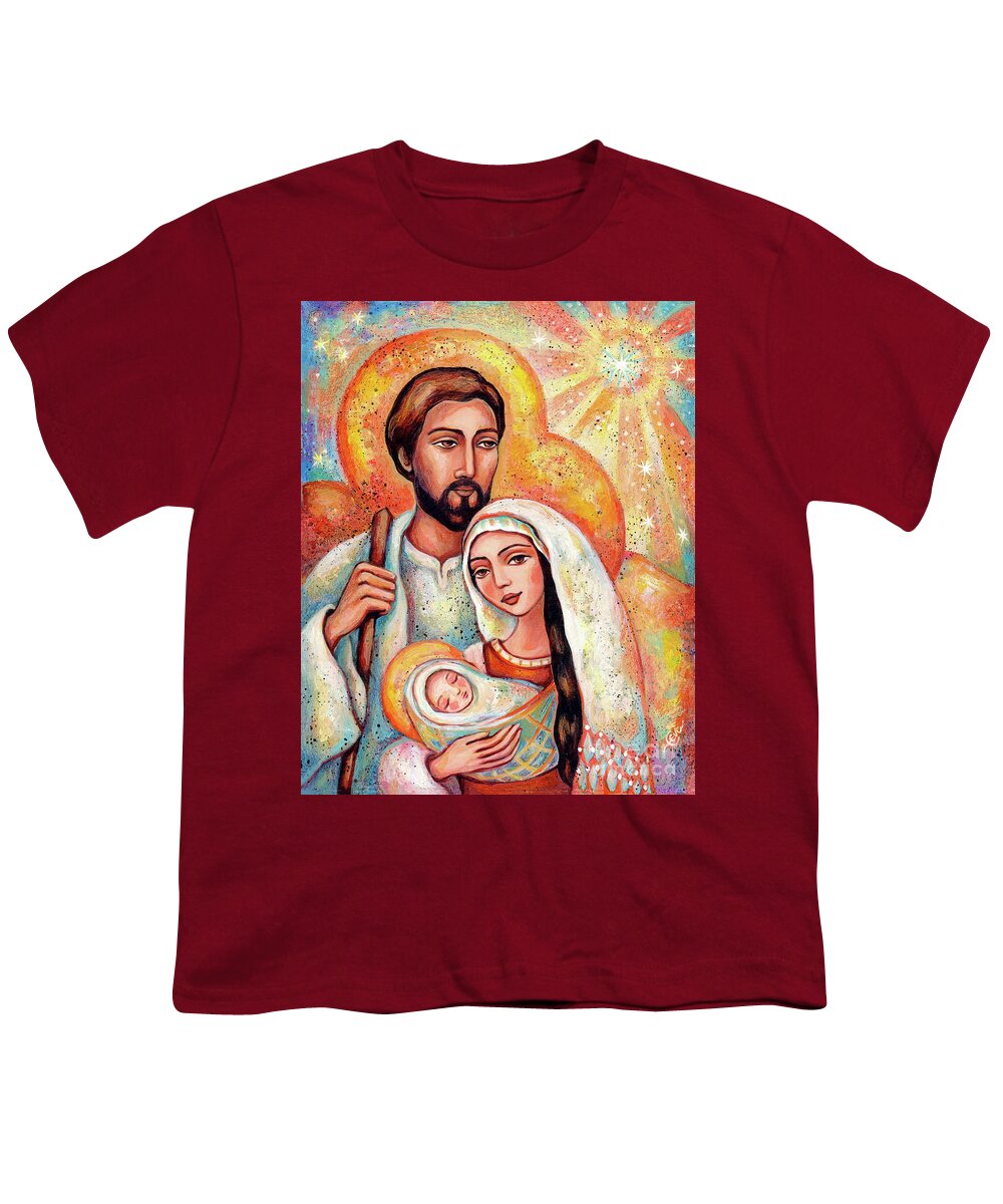 Holy Family Youth T-Shirt featuring the painting The Star of Wonder by Eva Campbell