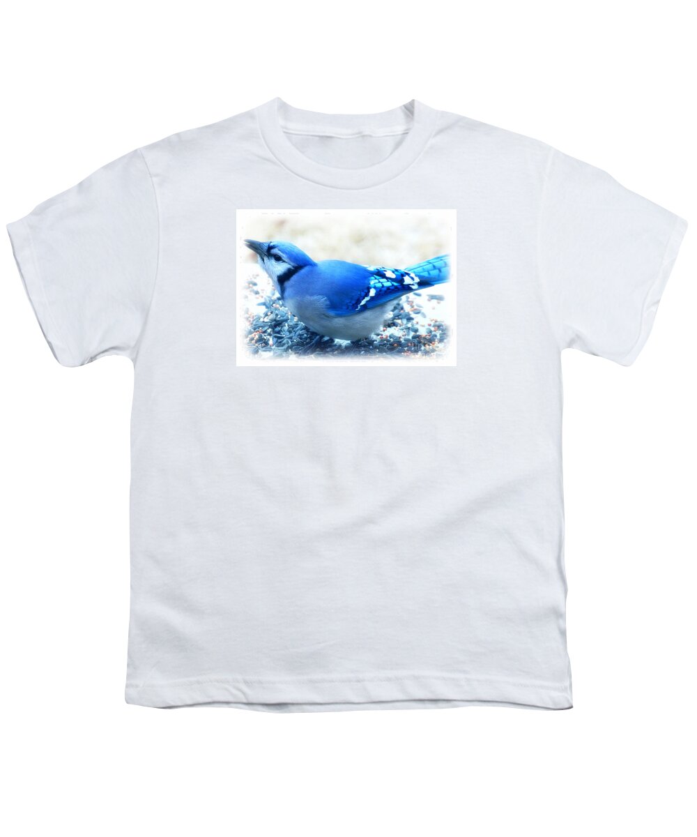 Landscape Youth T-Shirt featuring the photograph Bright Blue Jay by Peggy Franz