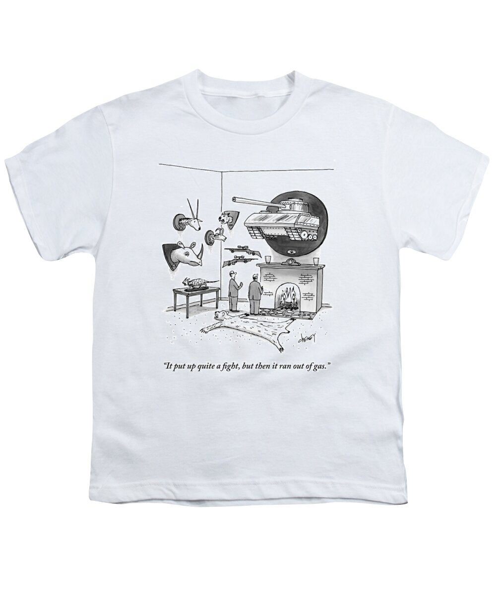 Taxidermy Youth T-Shirt featuring the drawing A Man Shows Another Man Various Mounted by Tom Cheney