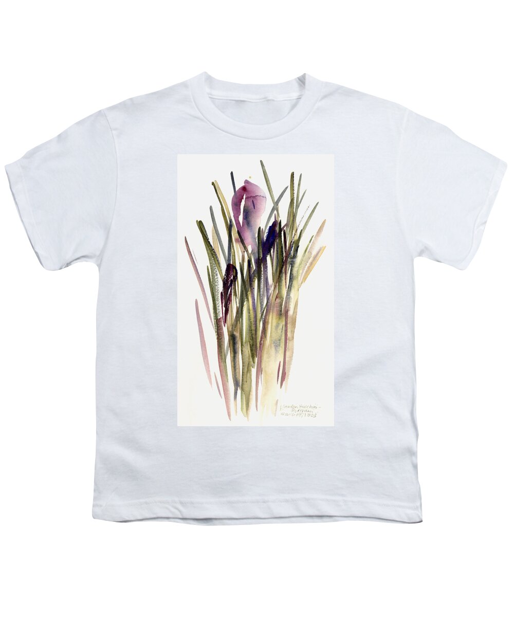 Crocus Youth T-Shirt featuring the painting Crocus by Claudia Hutchins-Puechavy