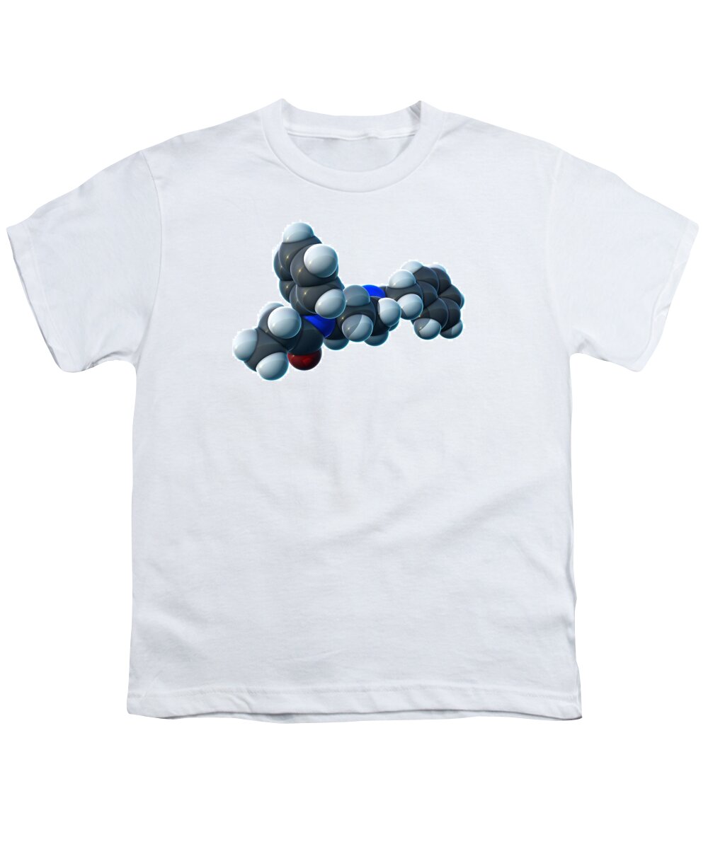 Fentanil Youth T-Shirt featuring the photograph Fentanyl, Molecular Model by Evan Oto