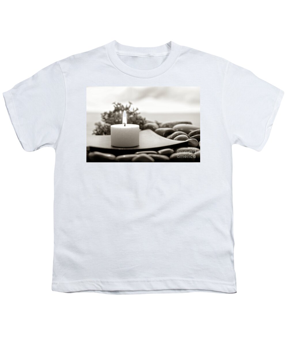 Candle Youth T-Shirt featuring the photograph Meditation Candle #1 by Olivier Le Queinec