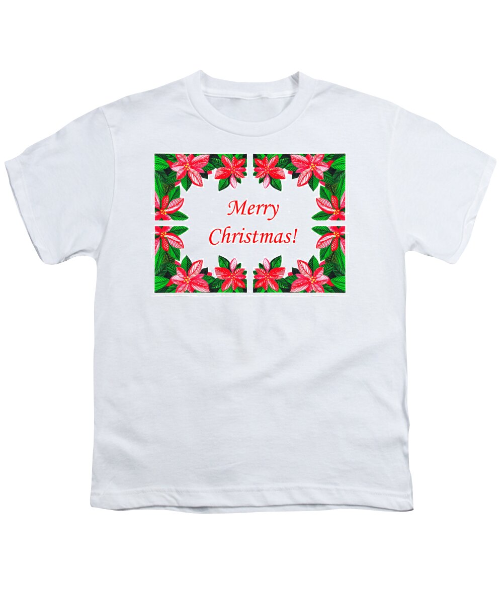 Christmas Youth T-Shirt featuring the painting Merry Christmas #2 by Irina Sztukowski