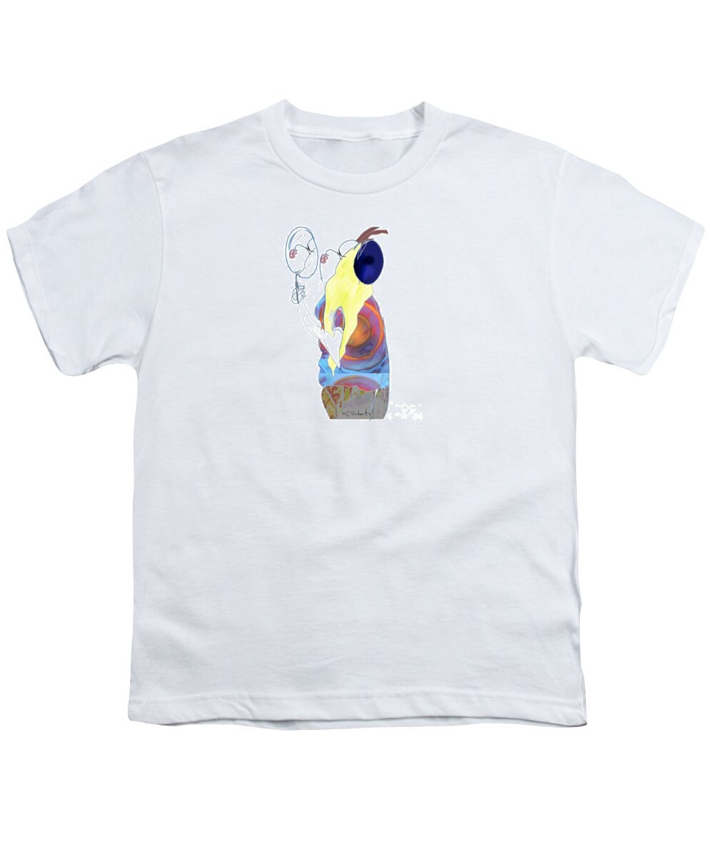 Abstract Youth T-Shirt featuring the digital art Mirror Mirror by Gabrielle Schertz