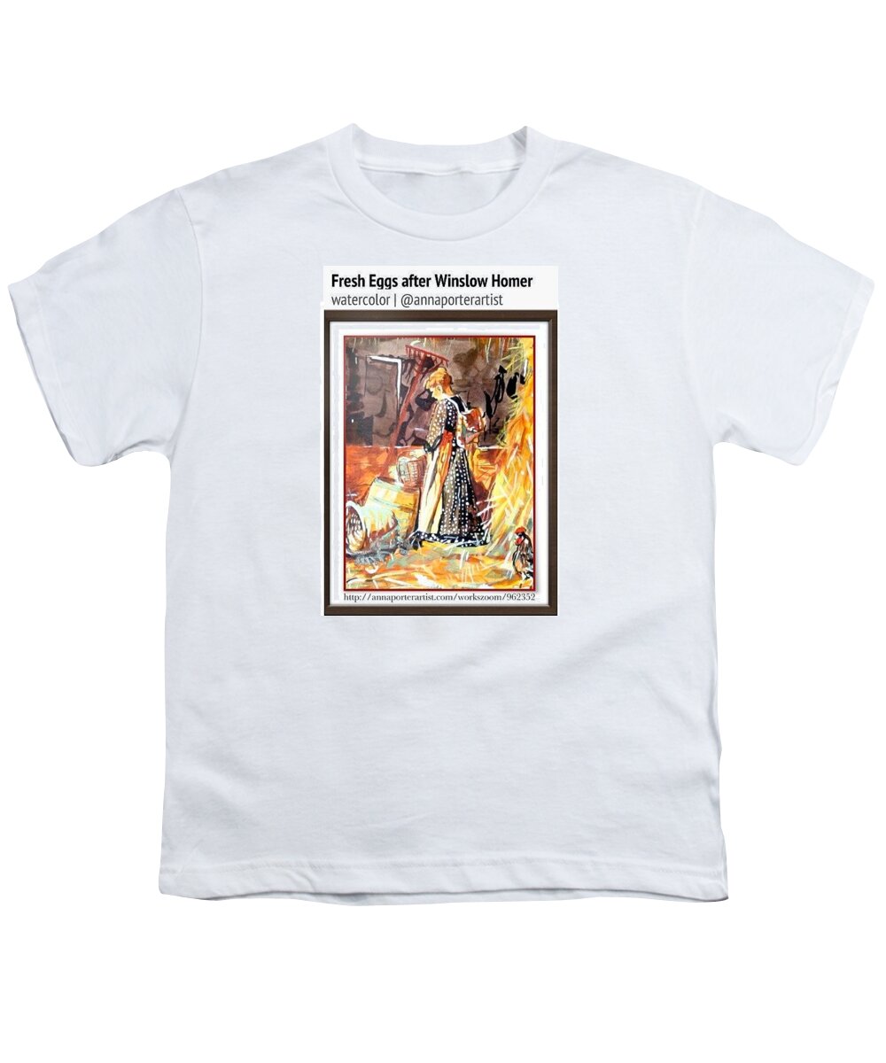 Art Youth T-Shirt featuring the photograph Study Of Fresh Eggs After Winslow #1 by Anna Porter