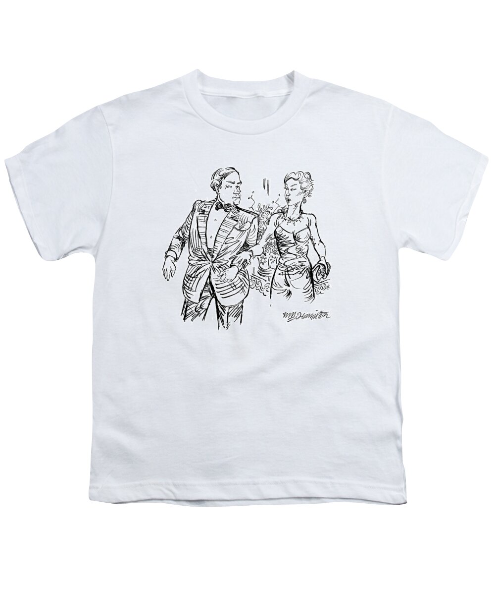 Wall Street Youth T-Shirt featuring the drawing Try To Remember Not To Mention His Obscene Bonus by William Hamilton