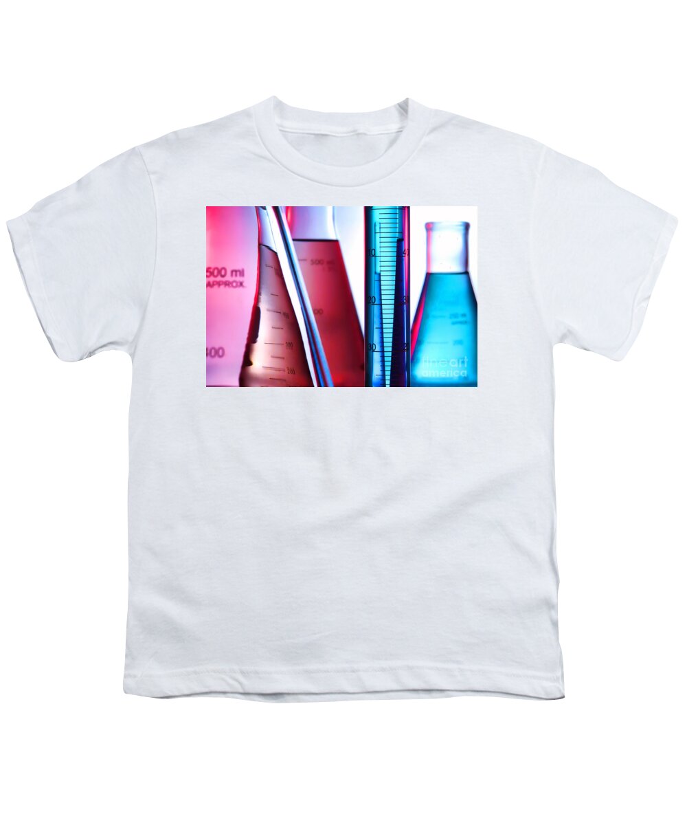 Flask Youth T-Shirt featuring the photograph Laboratory Equipment in Science Research Lab #13 by Science Research Lab