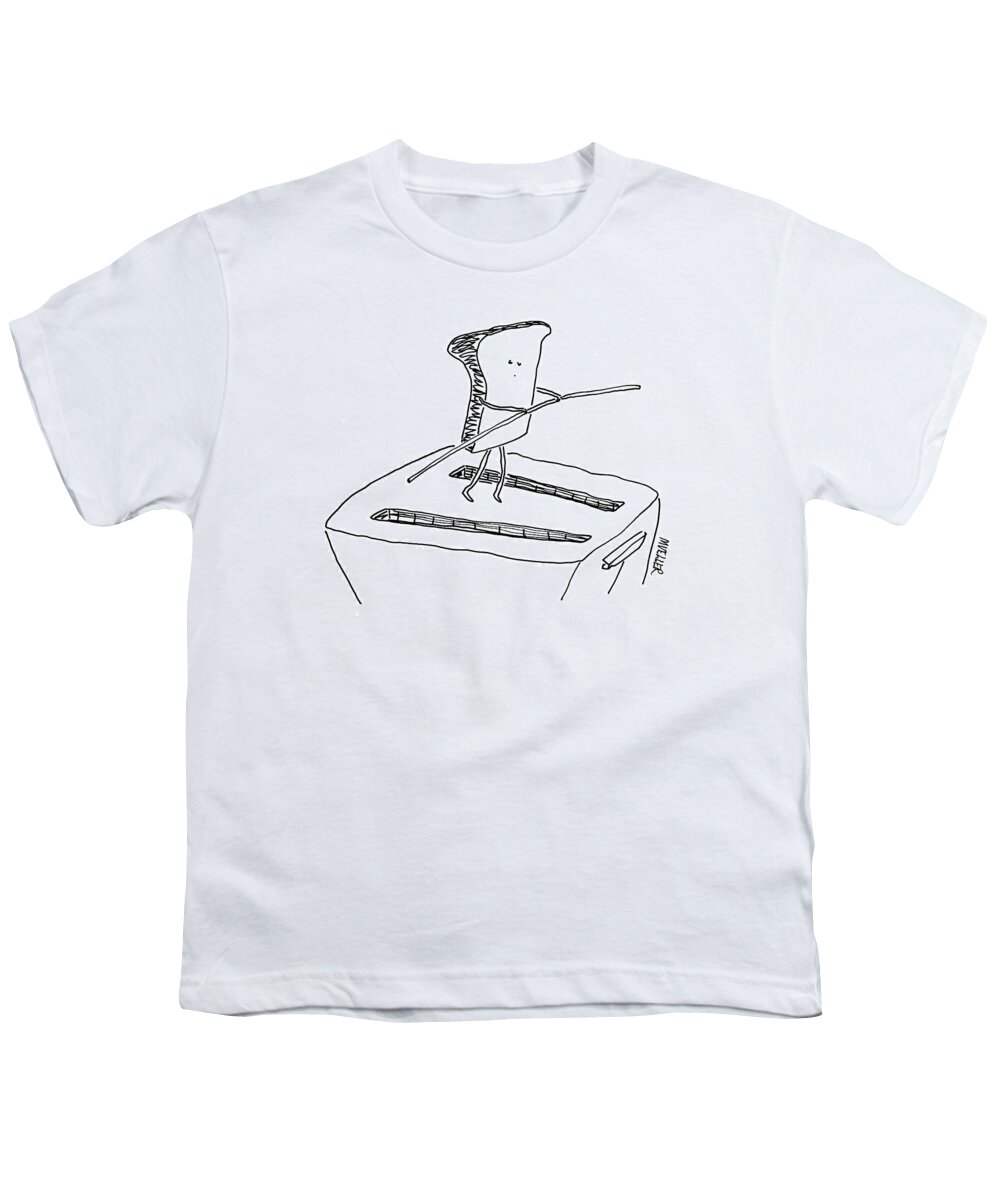 Toast Youth T-Shirt featuring the drawing New Yorker November 24th, 2008 by Peter Mueller