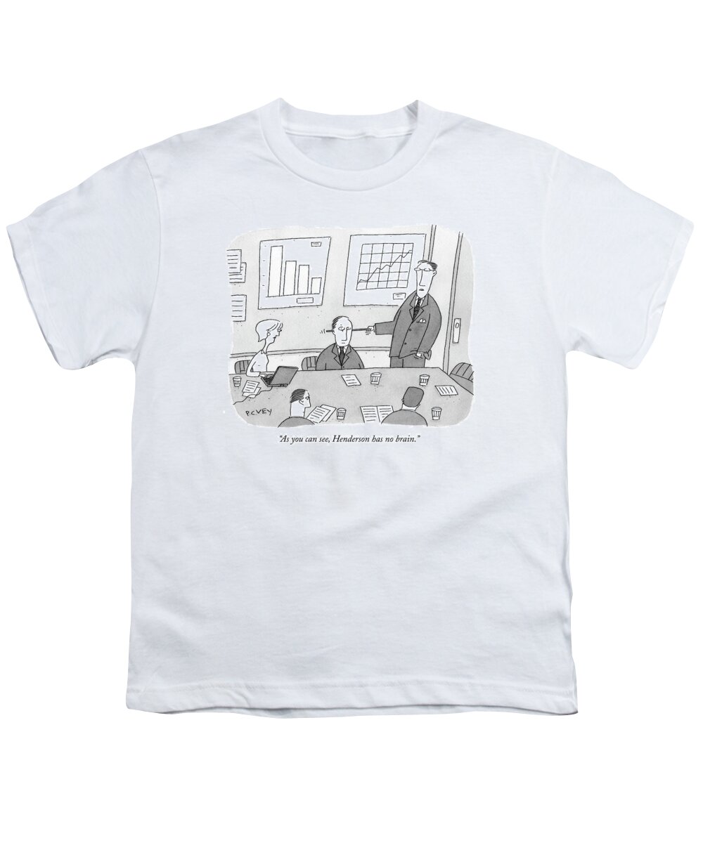 Corporate Youth T-Shirt featuring the drawing As You Can See by Peter C. Vey