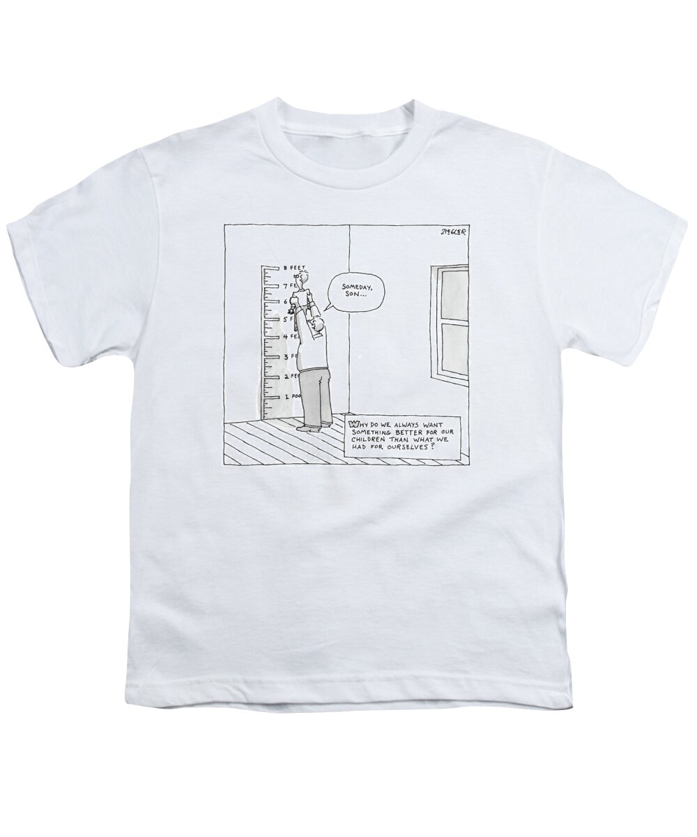 Father Youth T-Shirt featuring the drawing New Yorker December 25th, 2006 by Jack Ziegler