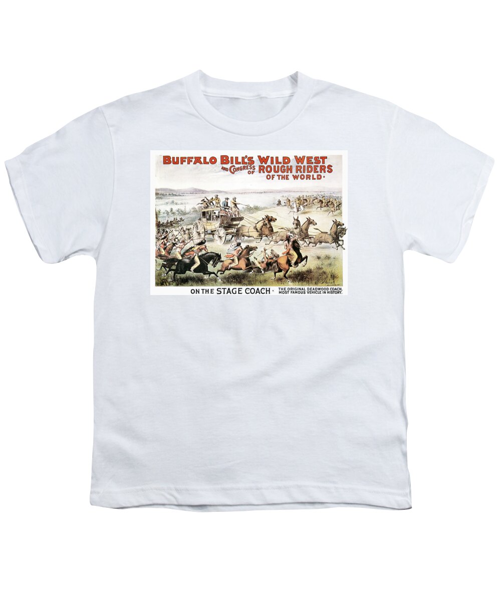 1893 Youth T-Shirt featuring the painting Buffalo Bill Poster, 1893 #2 by Granger