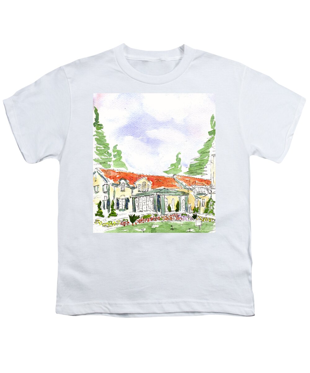 Inglewood Youth T-Shirt featuring the painting Inglewood club House #2 by Wade Binford