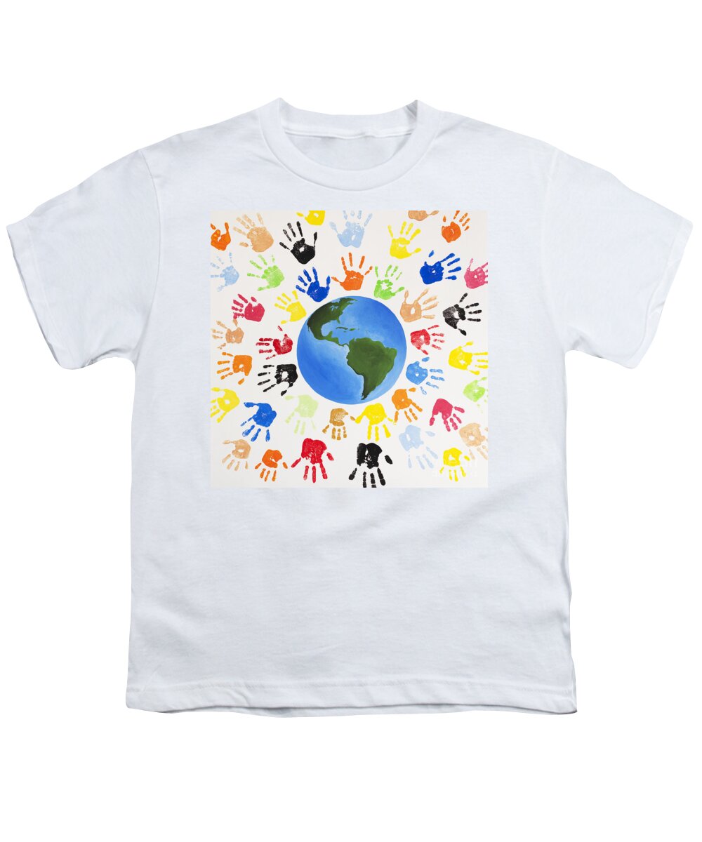 World Youth T-Shirt featuring the painting One World by Tim Gainey