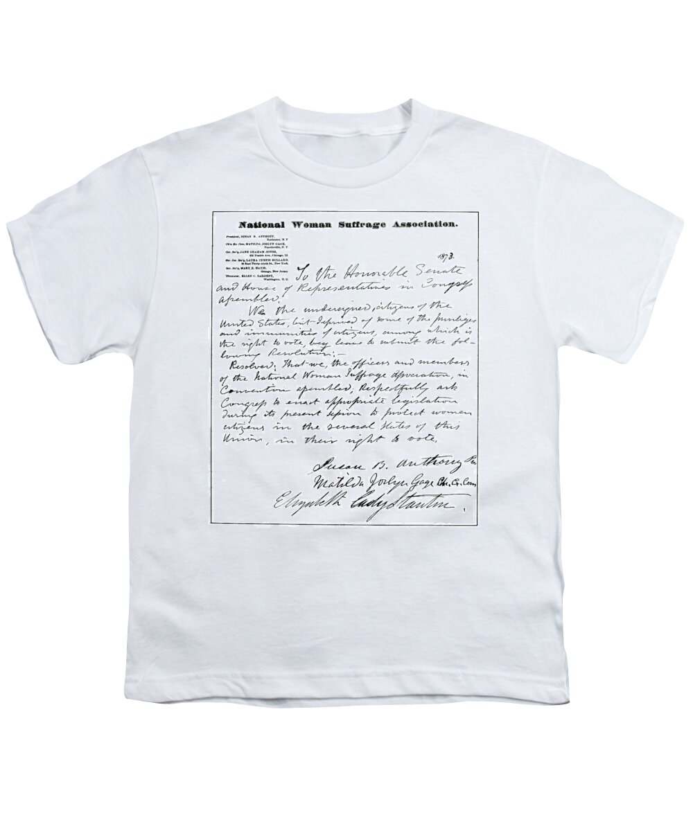 1873 Youth T-Shirt featuring the painting Women's Rights Movement #2 by Granger