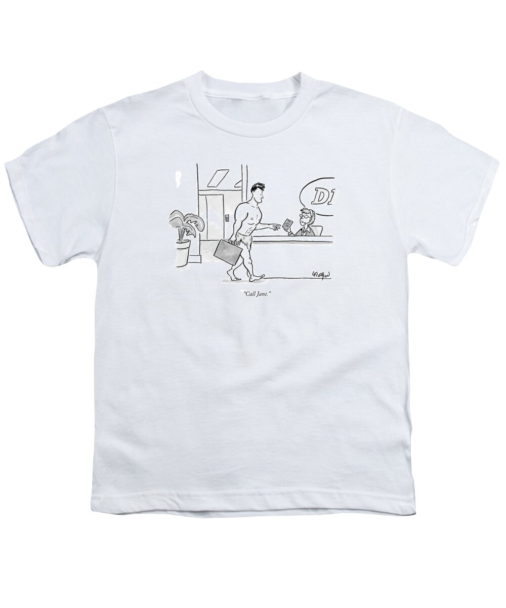 Offices Youth T-Shirt featuring the drawing Call Jane by Robert Leighton