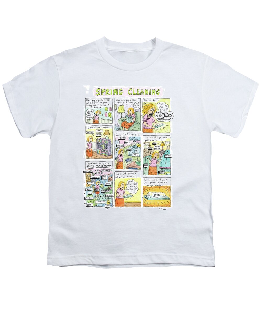 Spring Cleaning Youth T-Shirt featuring the drawing Spring Cleaning by Roz Chast