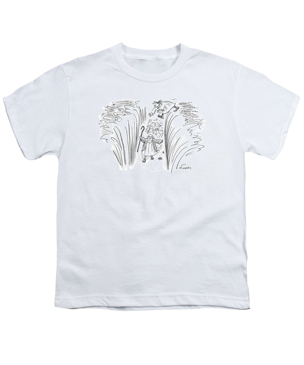 Moses Youth T-Shirt featuring the drawing New Yorker March 24th, 2008 by Mike Twohy