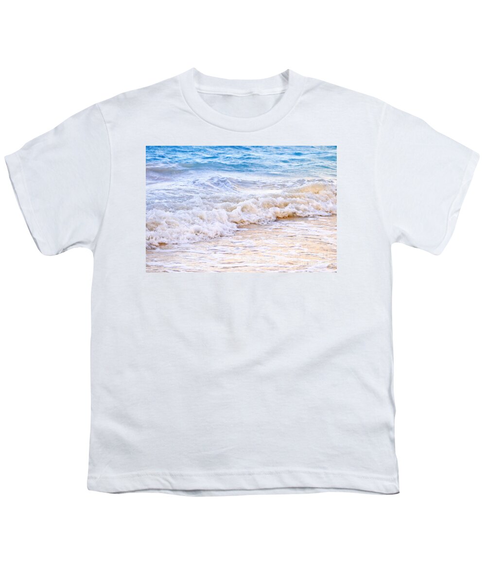 Caribbean Youth T-Shirt featuring the photograph Waves breaking on tropical shore 1 by Elena Elisseeva