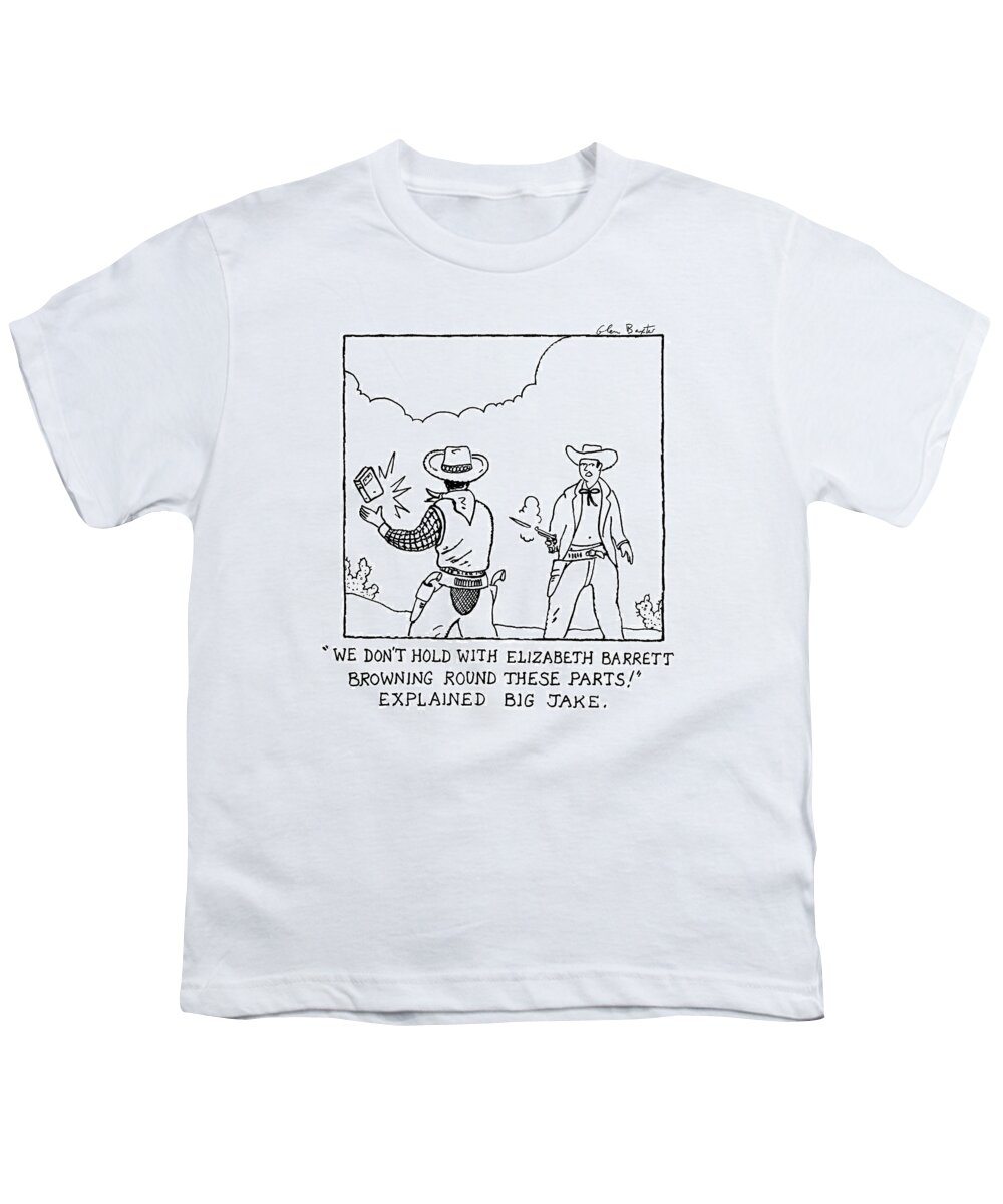 Literature Youth T-Shirt featuring the drawing New Yorker June 11th, 2007 by Glen Baxter