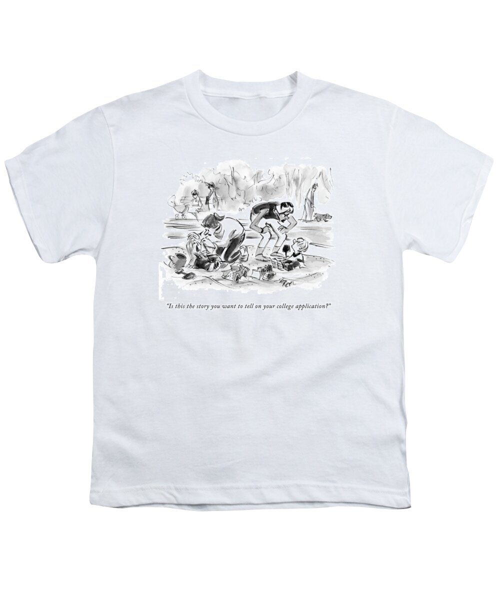 Child Youth T-Shirt featuring the drawing Is This The Story You Want To Tell by Lee Lorenz