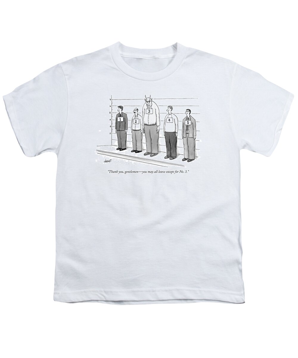 Crime Police Religion Youth T-Shirt featuring the drawing Thank You, Gentlemen - You May All Leave by Tom Cheney