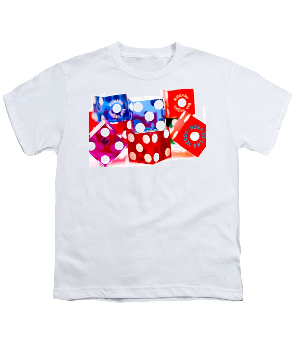 Las Vegas Youth T-Shirt featuring the photograph Colorful Dice #5 by Raul Rodriguez