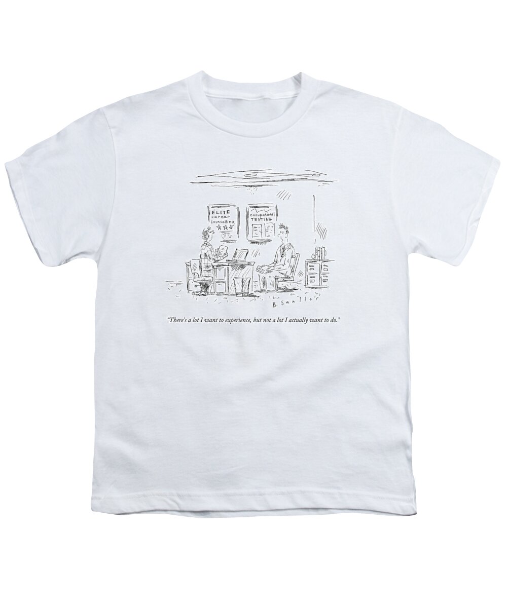 Career Youth T-Shirt featuring the drawing There's A Lot I Want To Experience by Barbara Smaller