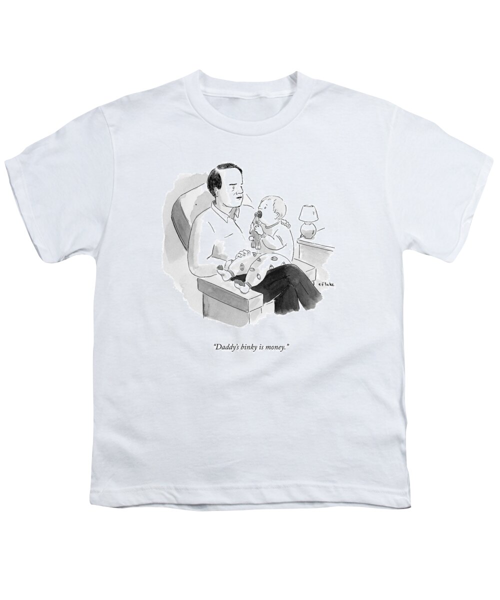 Money Youth T-Shirt featuring the drawing A Father Talks To His Baby by Emily Flake
