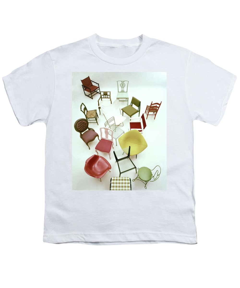 Renovation Youth T-Shirt featuring the photograph A Large Group Of Chairs by Herbert Matter