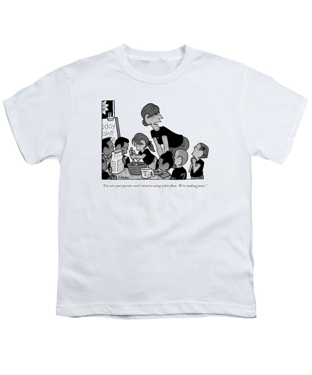 Parenting Youth T-Shirt featuring the drawing A Teacher Speaks To A Concerned Looking Boy by William Haefeli