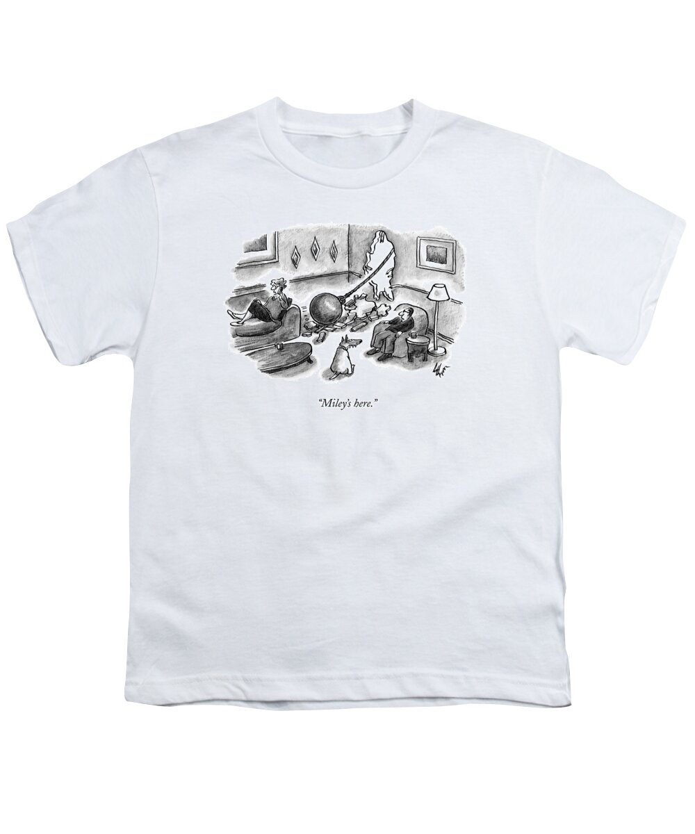 Denial Youth T-Shirt featuring the drawing A Woman Speaks On The Phone by Frank Cotham