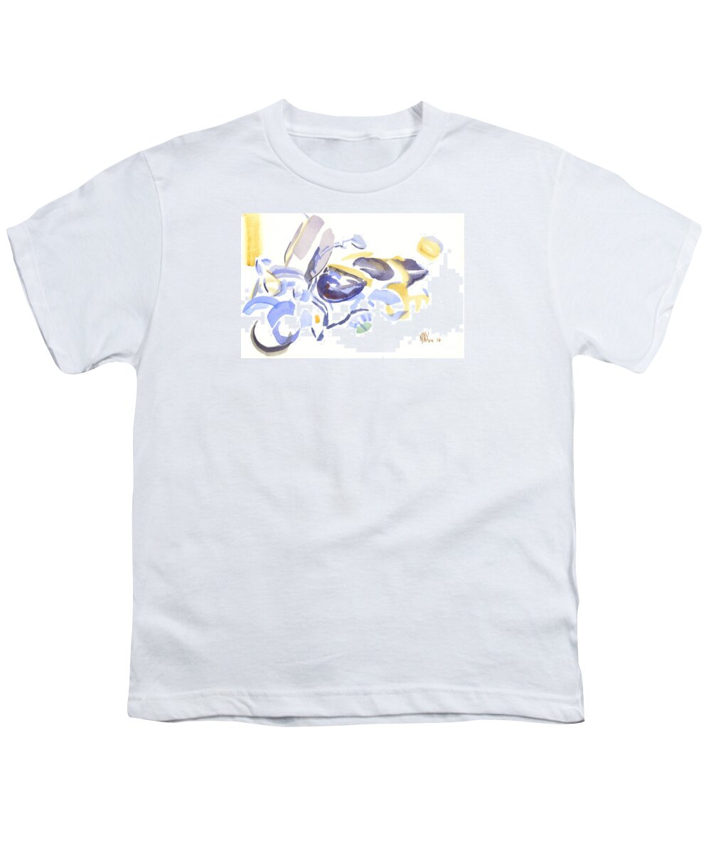 Abstract Motorcycle Youth T-Shirt featuring the painting Abstract Motorcycle by Kip DeVore