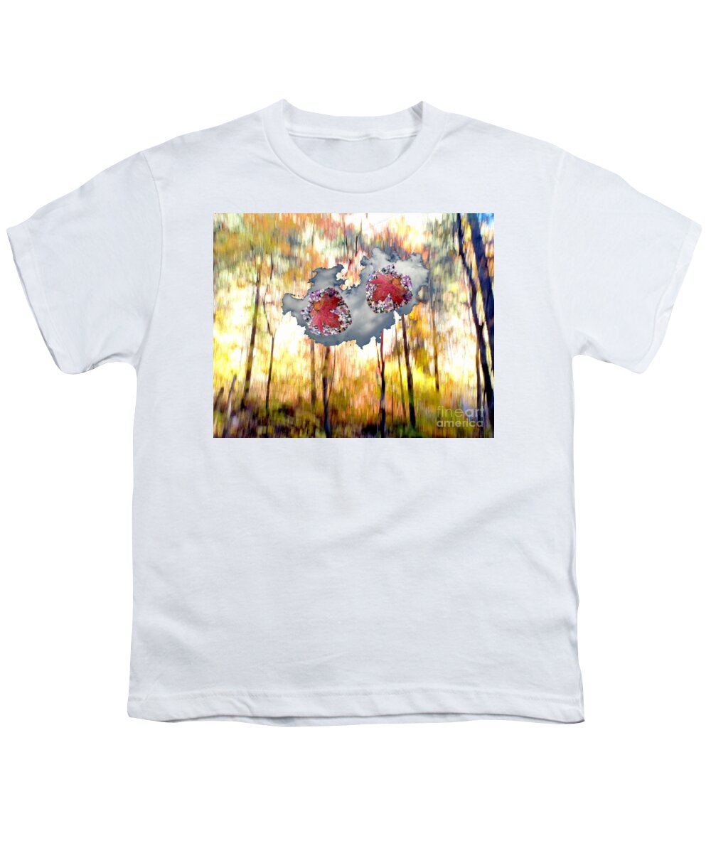  Youth T-Shirt featuring the photograph Abstract West Fork Autumn Bell Rock Heart Cloud by Mars Besso