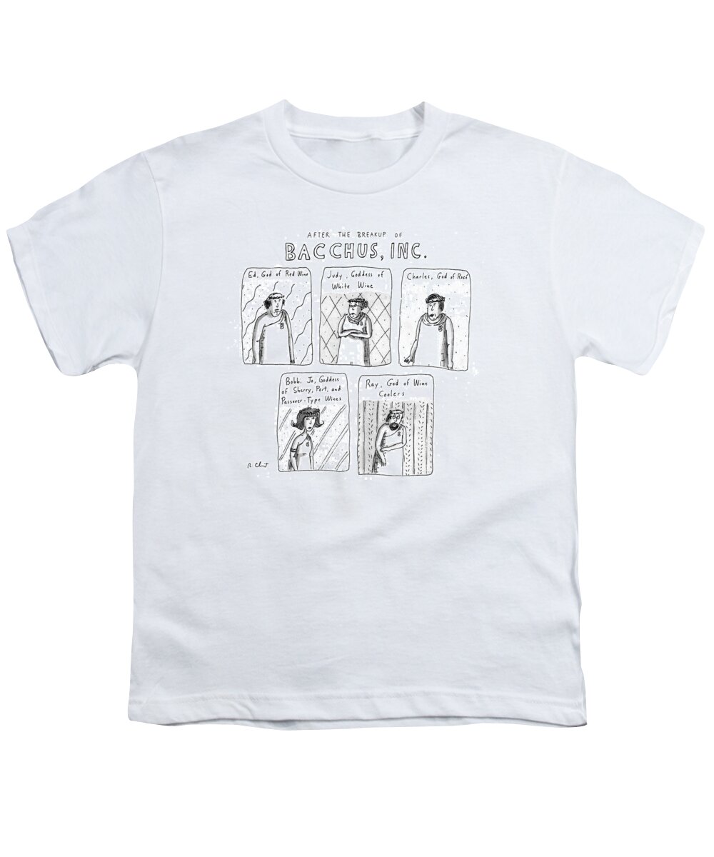 Drinking Youth T-Shirt featuring the drawing After The Breakup Of Bacchus by Roz Chast