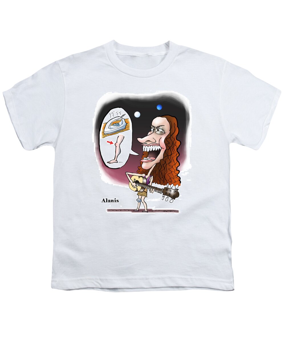 Cartoon Youth T-Shirt featuring the digital art Alanis Morissette by Mark Armstrong