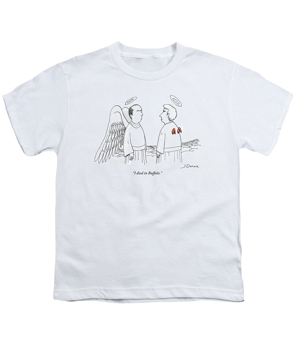 I Died In Buffalo. Youth T-Shirt featuring the drawing I died in Buffalo by Joe Dator