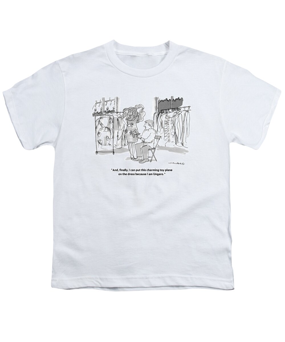 Ungaro Youth T-Shirt featuring the drawing And, Finally, I Can Put This Charming Toy Plane by Michael Crawford