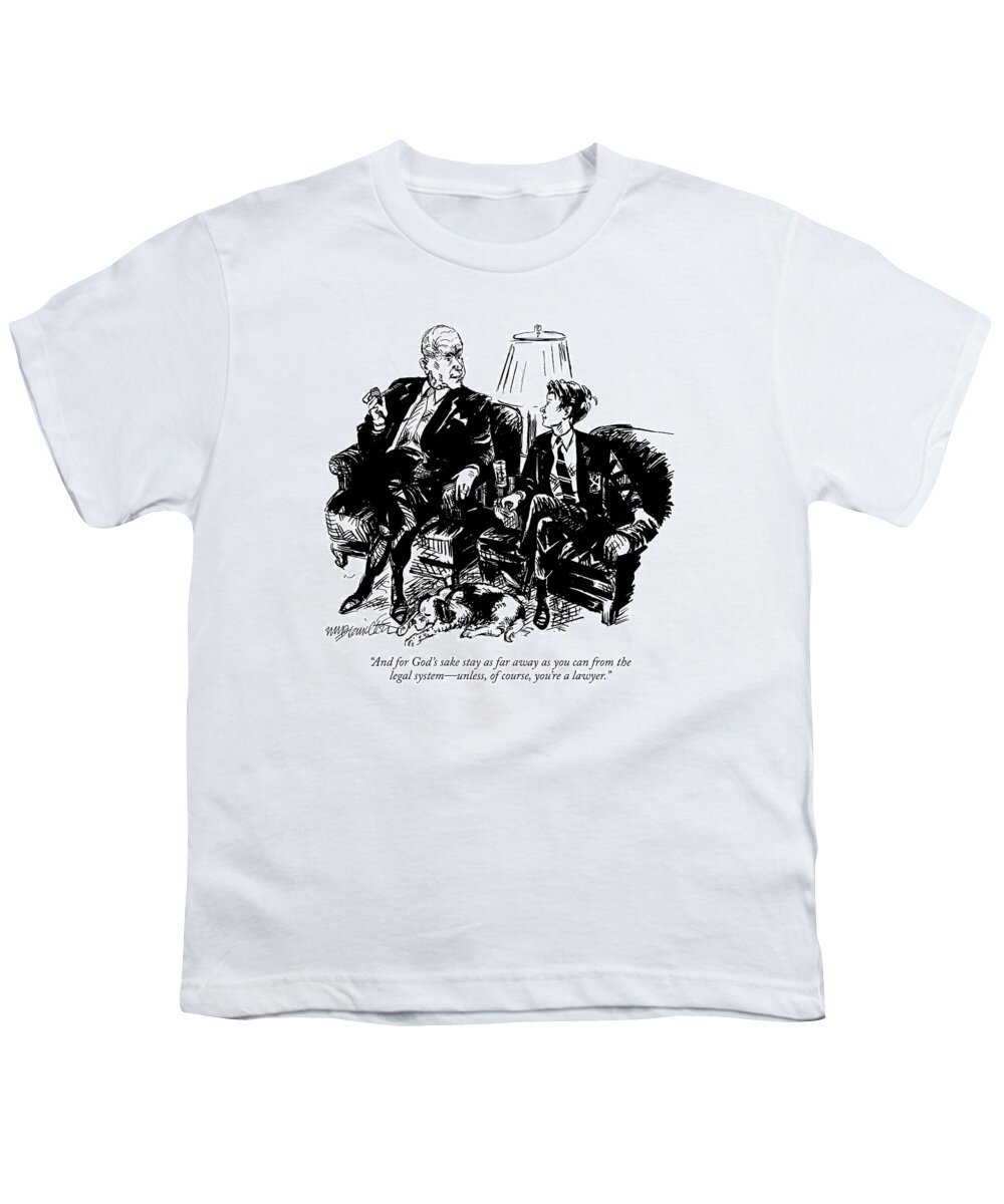 Age Youth T-Shirt featuring the drawing And For God's Sake Stay As Far Away by William Hamilton