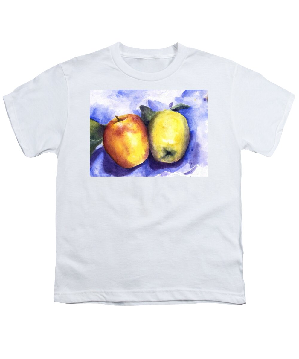 Apples Youth T-Shirt featuring the painting Apples Paired by Maria Hunt