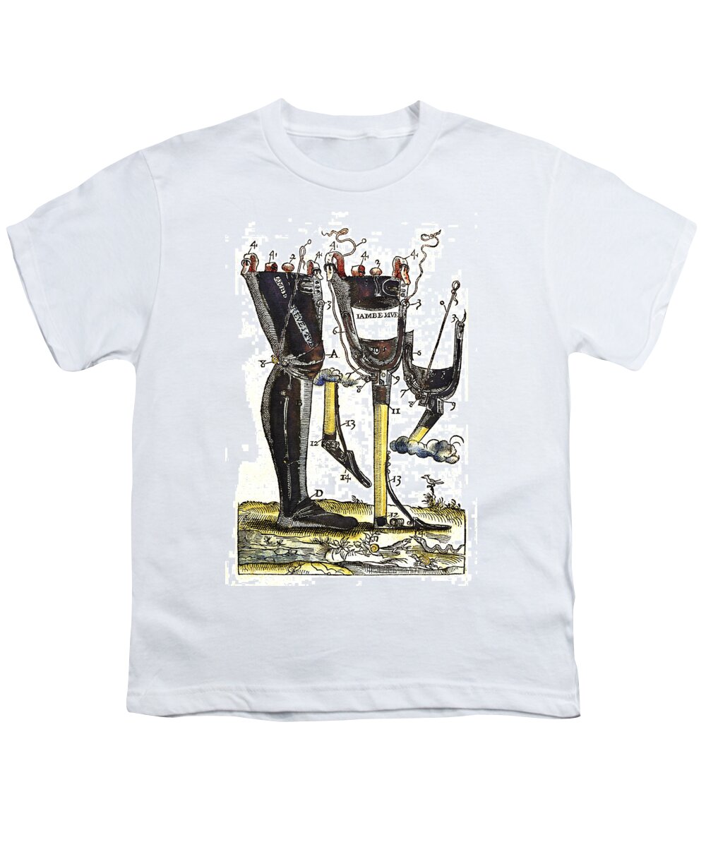 History Youth T-Shirt featuring the photograph Artificial Legs Designed By Ambroise by Wellcome Images