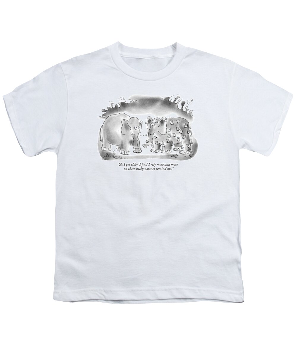 Animals Youth T-Shirt featuring the drawing As I Get Older by Arnie Levin