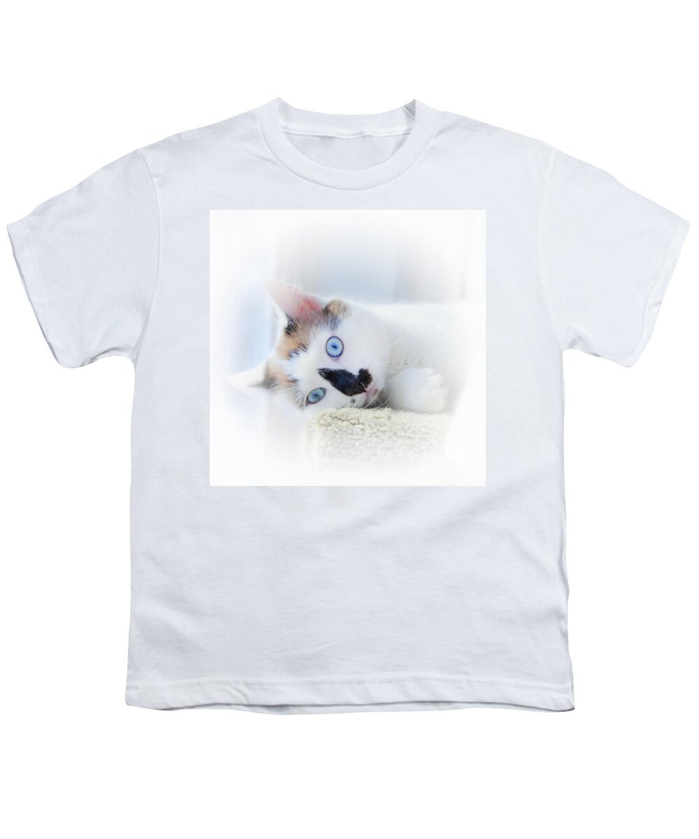 Kitten Youth T-Shirt featuring the photograph Baby Blue Eyes by Theresa Tahara